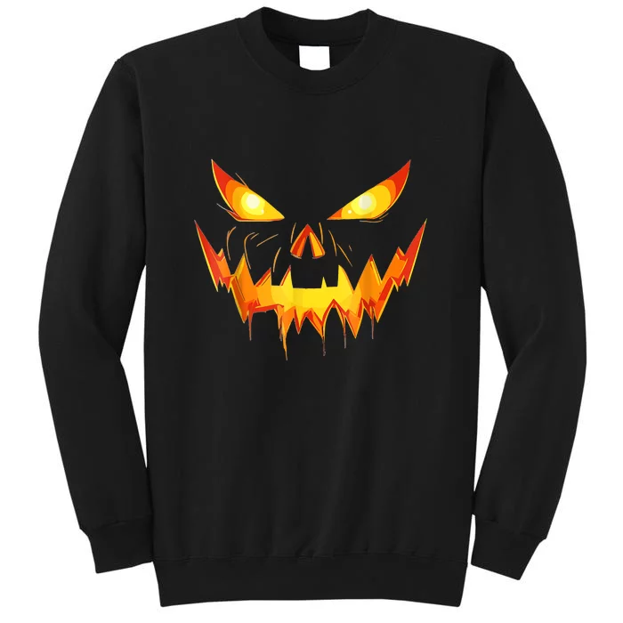 Funny Jack O Lantern Face Pumpkin Scary Halloween Gift Tall Sweatshirt