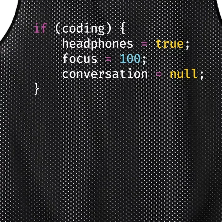 Funny Joke Programming If Coding Headphones Focus Mesh Reversible Basketball Jersey Tank