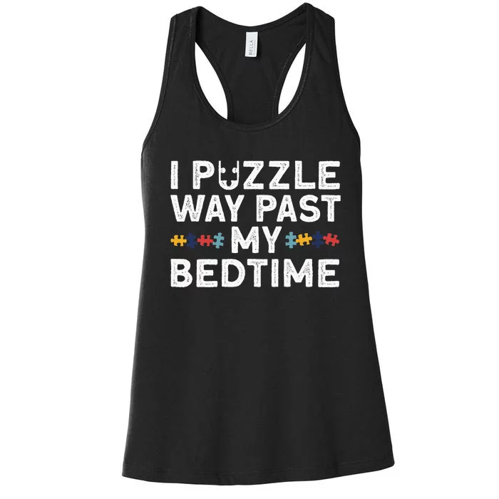 Funny Jigsaw Puzzle For Puzzle Piece Puzzle Lovers Women's Racerback Tank