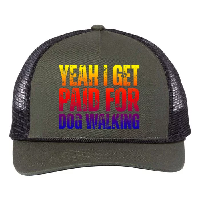 Funny Joke Pet Owner Humor Dog Walker Dog Lovers Meaningful Gift Retro Rope Trucker Hat Cap