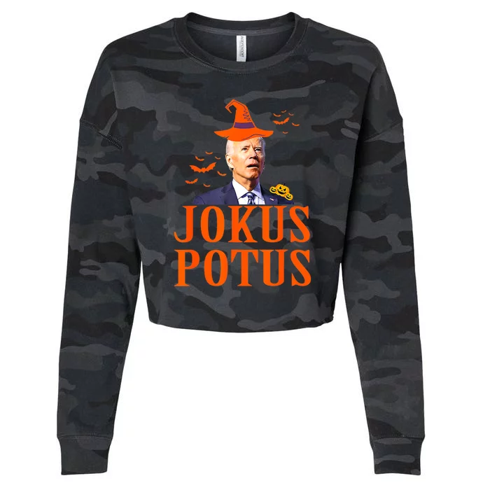 Funny Jokus Potus Halloween Biden Cropped Pullover Crew