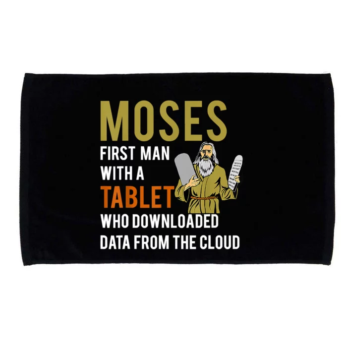 Funny Jewish Passover Moses Tablet Data Cloud Computing Microfiber Hand Towel