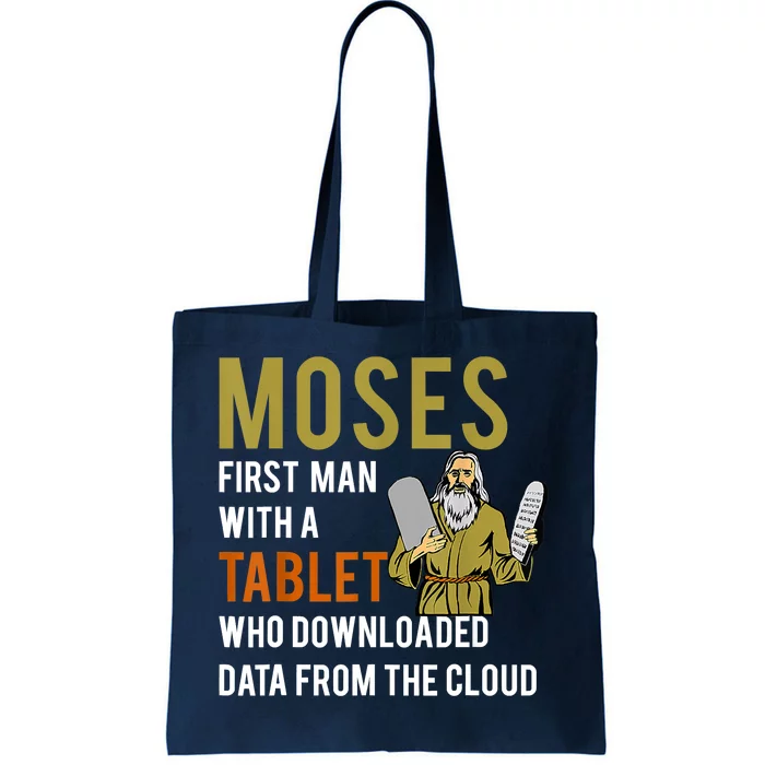 Funny Jewish Passover Moses Tablet Data Cloud Computing Tote Bag