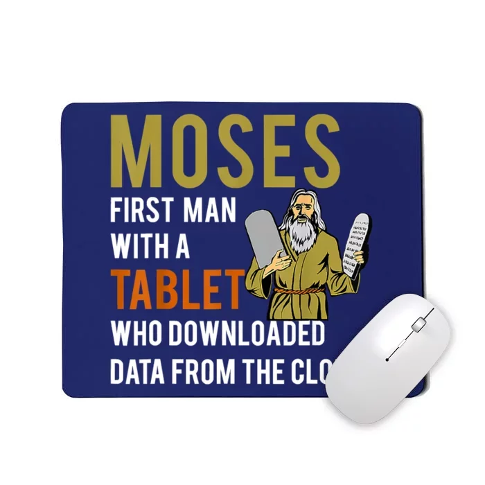 Funny Jewish Passover Moses Tablet Data Cloud Computing Mousepad