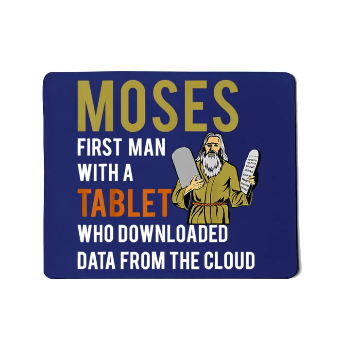 Funny Jewish Passover Moses Tablet Data Cloud Computing Mousepad