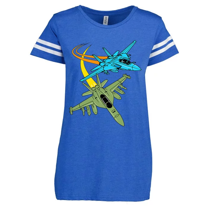 Fighter Jet Plane Future Pilot Aviation Airplanes Aircraft Enza Ladies Jersey Football T-Shirt