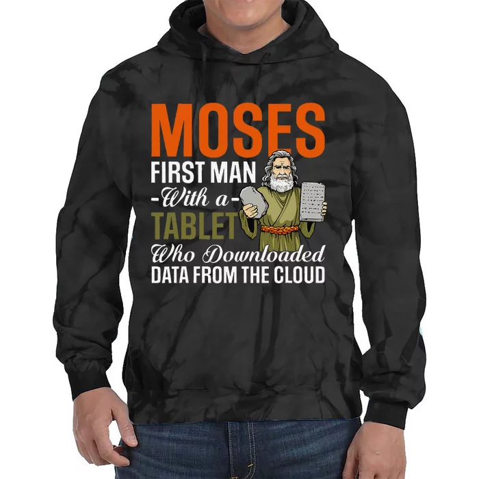 Funny Jewish Passover Moses Tablet Data Cloud Computing Pun Tie Dye Hoodie