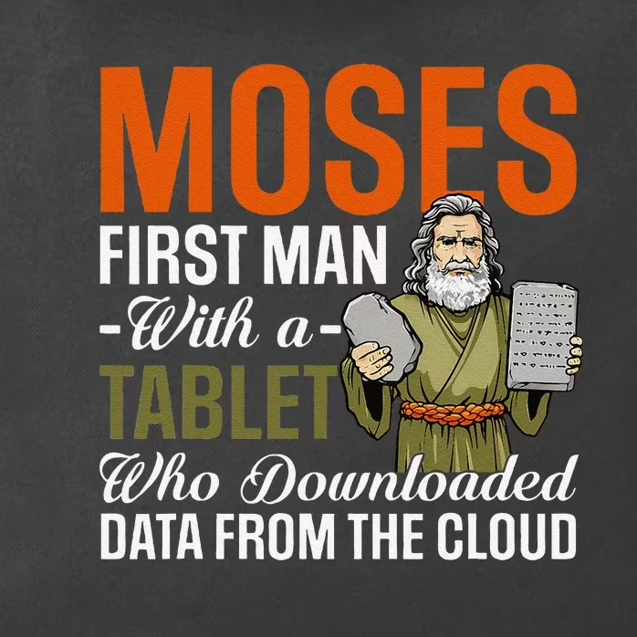 Funny Jewish Passover Moses Tablet Data Cloud Computing Pun Zip Tote Bag