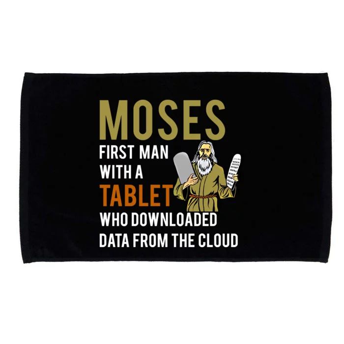 Funny Jewish Passover Moses Tablet Data Cloud Computing Gift Microfiber Hand Towel