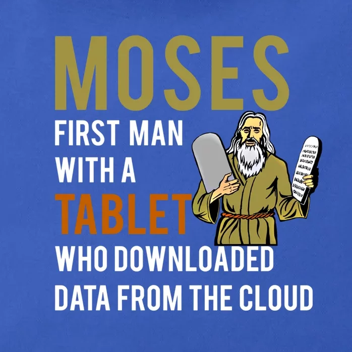 Funny Jewish Passover Moses Tablet Data Cloud Computing Gift Zip Tote Bag