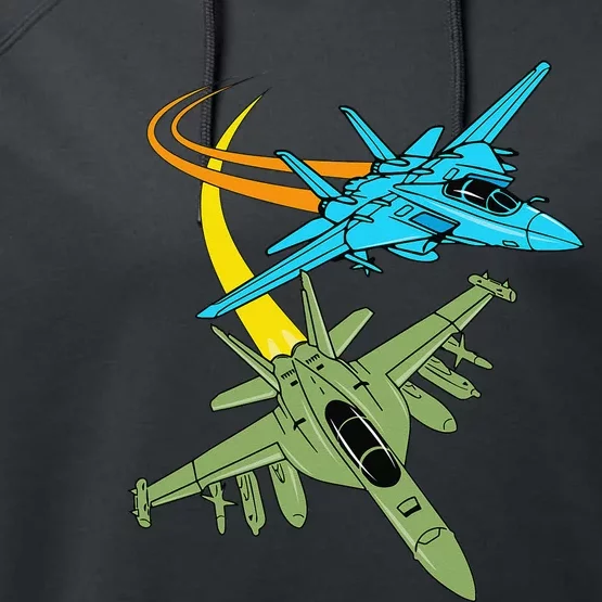 Fighter Jet Plane Future Pilot Aviation Airplanes Aircraft Performance Fleece Hoodie