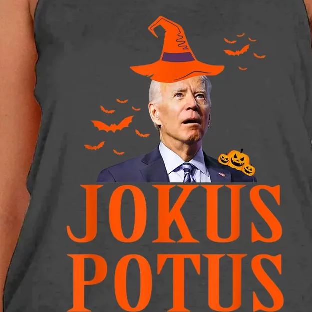 Funny Jokus Potus Halloween Biden Apparel Women's Knotted Racerback Tank