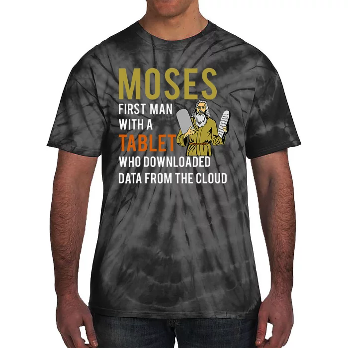 Funny Jewish Passover Moses Tablet Data Cloud Computing Tie-Dye T-Shirt