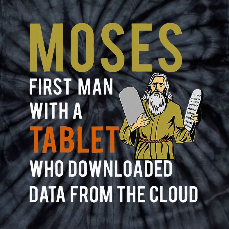 Funny Jewish Passover Moses Tablet Data Cloud Computing Tie-Dye T-Shirt