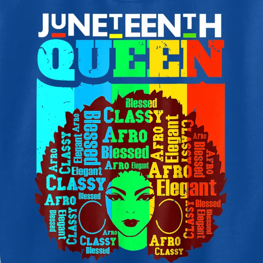 Freedom Juneteenth Queen Afro Melanin Black Magic Cool Gift Kids Sweatshirt