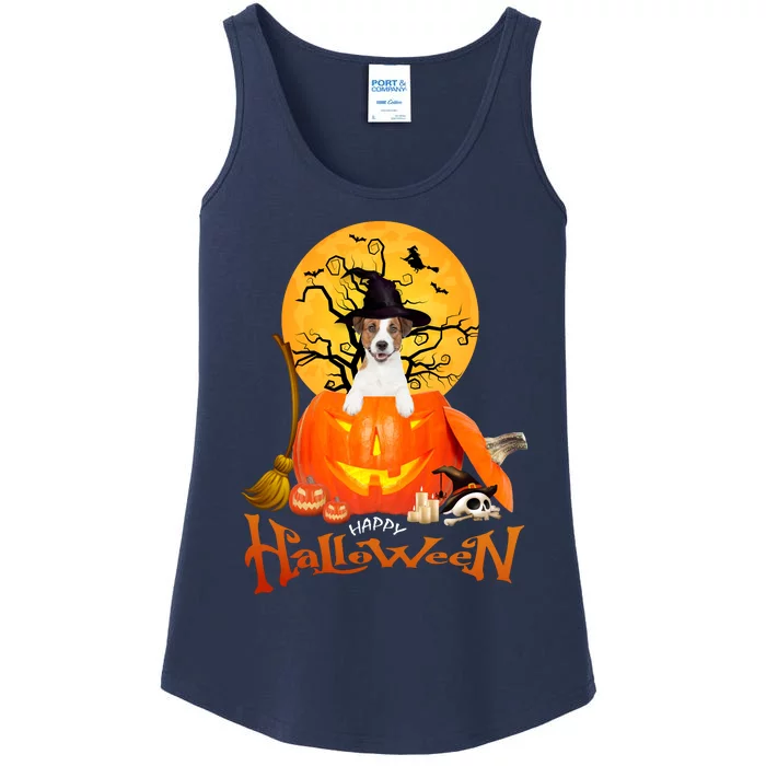 Funny Jack Russell Spooky Halloween Ladies Essential Tank