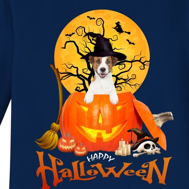 Funny Jack Russell Spooky Halloween Baby Long Sleeve Bodysuit