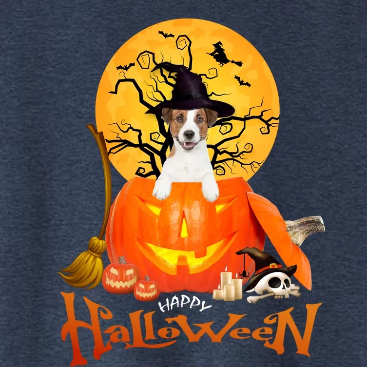 Funny Jack Russell Spooky Halloween Women's Crop Top Tee