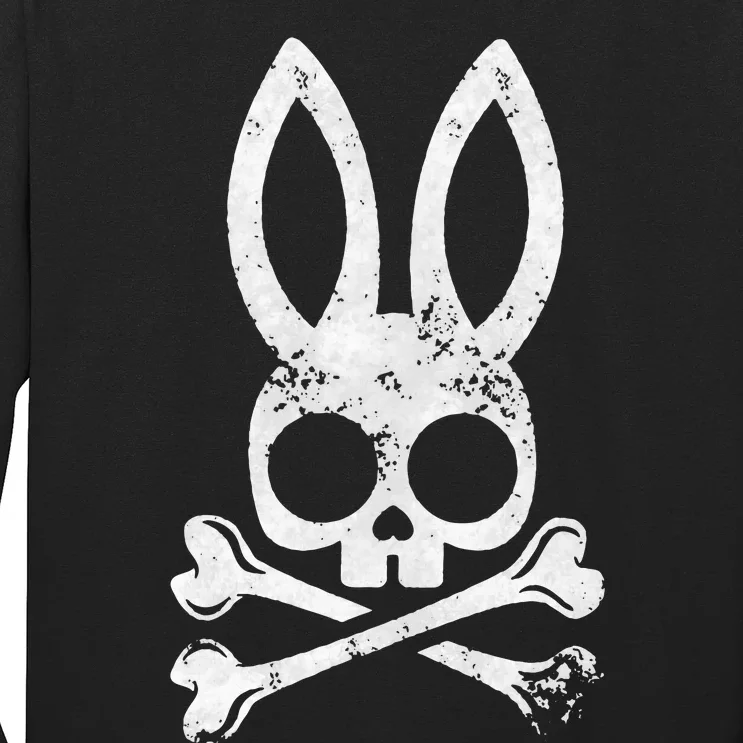 Funny Jolly Roger Bunny Skull Crossbones Egg Hunt Easter Day Long Sleeve Shirt