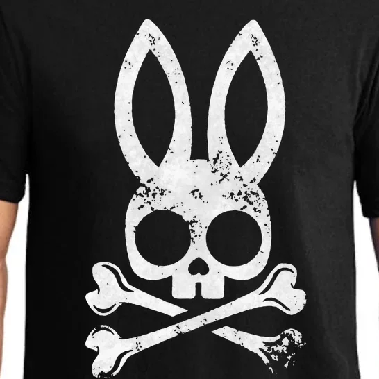 Funny Jolly Roger Bunny Skull Crossbones Egg Hunt Easter Day Pajama Set