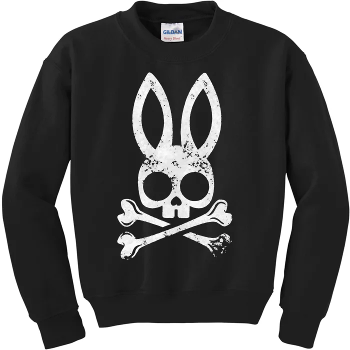 Funny Jolly Roger Bunny Skull Crossbones Egg Hunt Easter Day Kids Sweatshirt