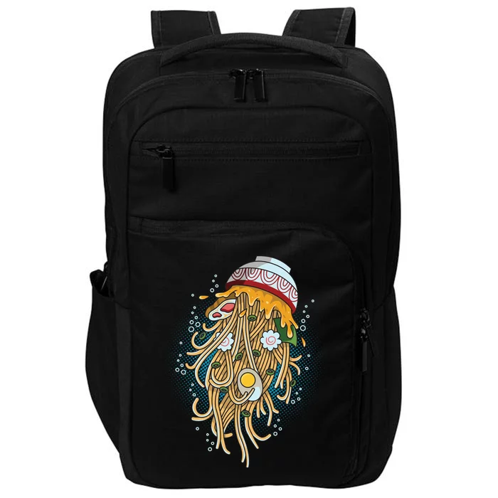 Funny Jellyfish Ramen Bowl Impact Tech Backpack