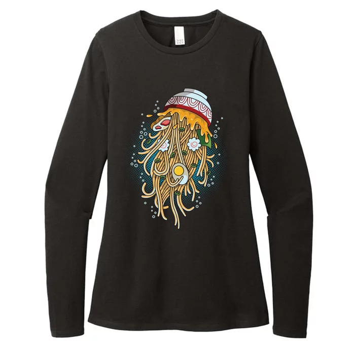 Funny Jellyfish Ramen Bowl Womens CVC Long Sleeve Shirt