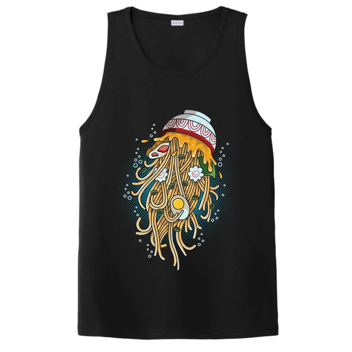 Funny Jellyfish Ramen Bowl Performance Tank