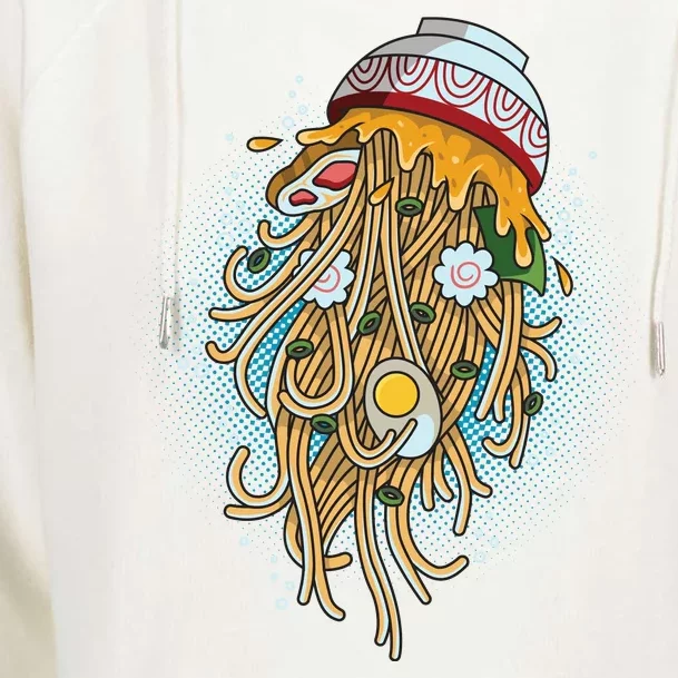 Funny Jellyfish Ramen Bowl Womens Funnel Neck Pullover Hood