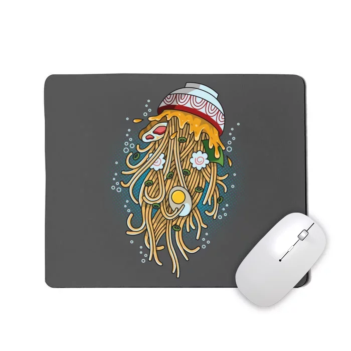 Funny Jellyfish Ramen Bowl Mousepad