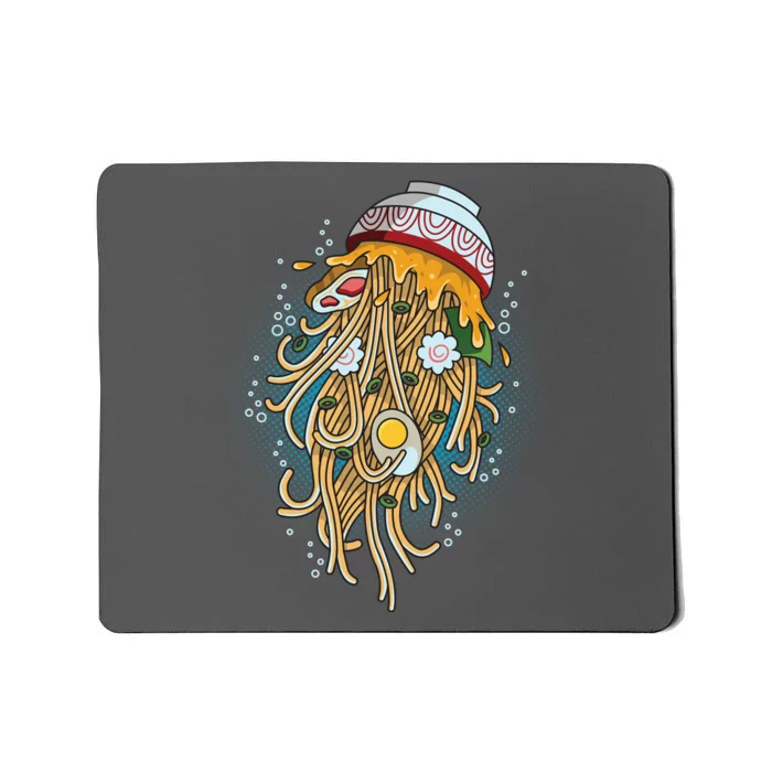 Funny Jellyfish Ramen Bowl Mousepad