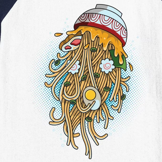 Funny Jellyfish Ramen Bowl Baseball Sleeve Shirt