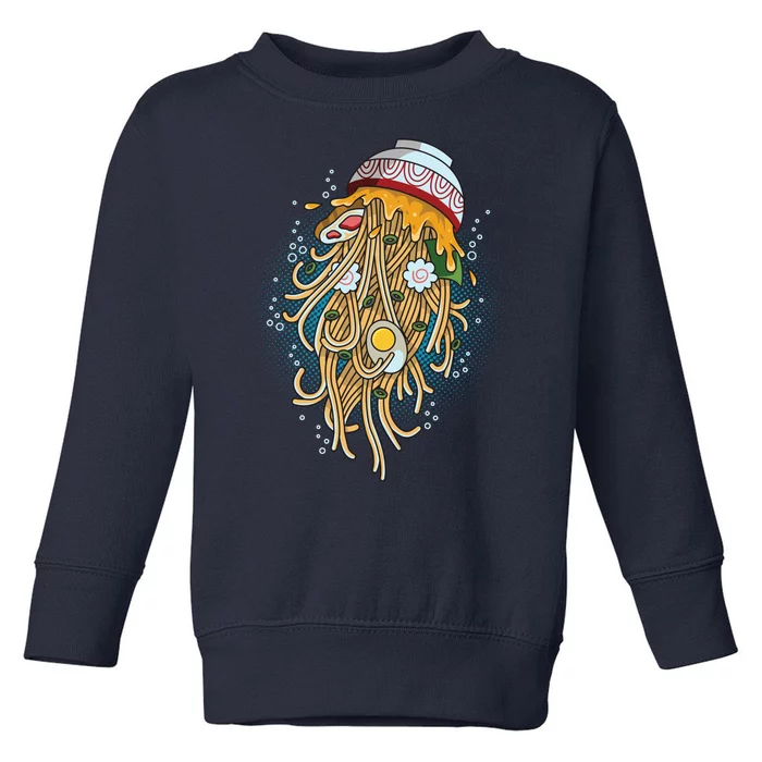 Funny Jellyfish Ramen Bowl Toddler Sweatshirt