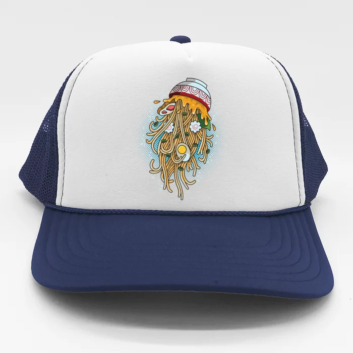 Funny Jellyfish Ramen Bowl Trucker Hat