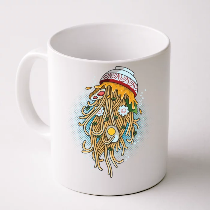 Funny Jellyfish Ramen Bowl Front & Back Coffee Mug