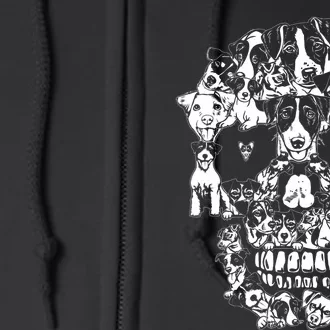 Funny Jack Russell Terrier Skull Dog Skeleton Halloween Full Zip Hoodie