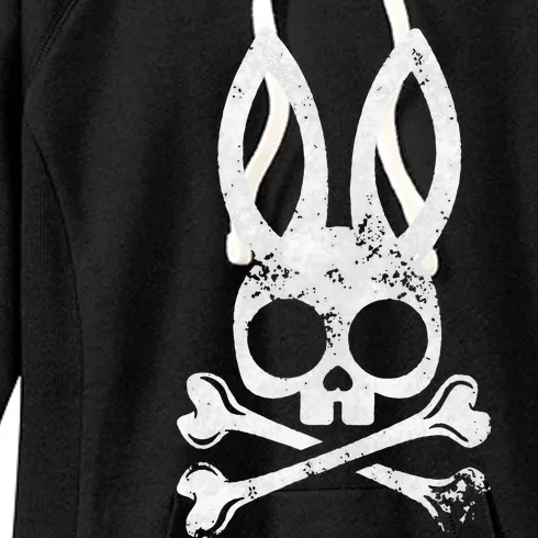 Funny Jolly Roger Bunny Skull Crossbones Egg Hunt Women's Fleece Hoodie