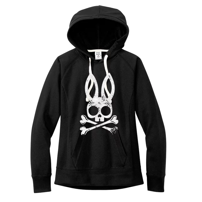 Funny Jolly Roger Bunny Skull Crossbones Egg Hunt Women's Fleece Hoodie