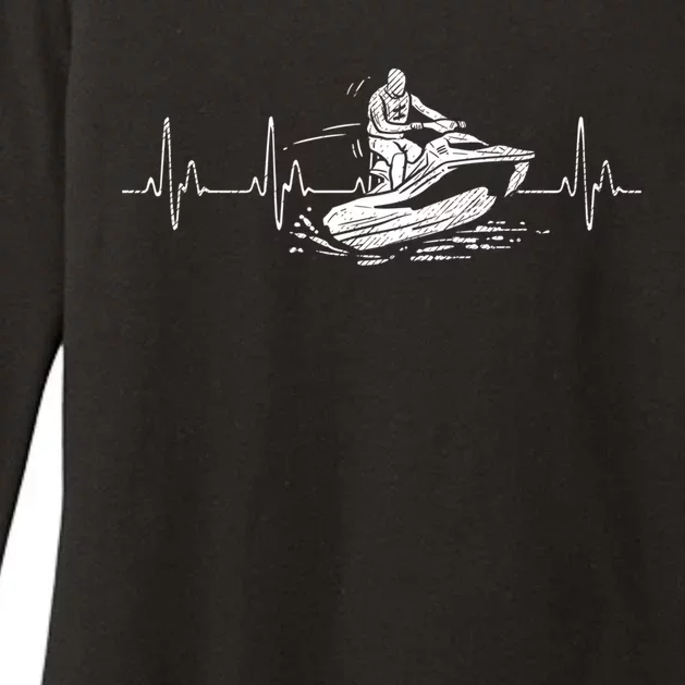 Funny Jet Ski Heartbeat I Water Skiing Jetski I Ekg Pulse Cute Gift Womens CVC Long Sleeve Shirt