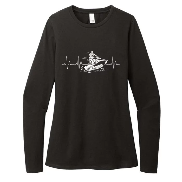 Funny Jet Ski Heartbeat I Water Skiing Jetski I Ekg Pulse Cute Gift Womens CVC Long Sleeve Shirt