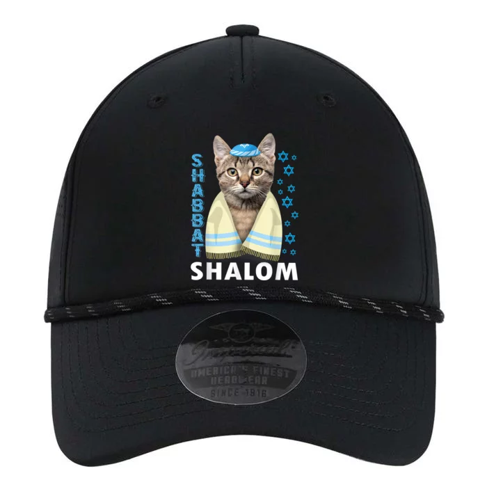 Funny Jewish Shabbat Shalom Cute Cat With Kippah Performance The Dyno Cap