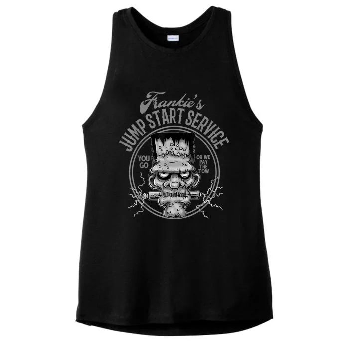 Frankie's Jump Start Service Hot Rod Rat Rod Ladies Tri-Blend Wicking Tank