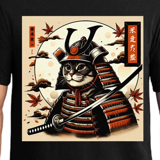 Funny Japanese Samurai Cat Pajama Set