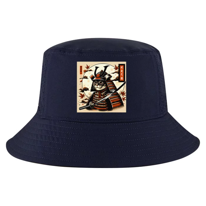 Funny Japanese Samurai Cat Cool Comfort Performance Bucket Hat