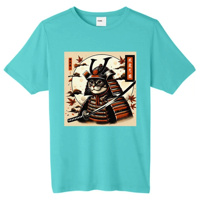 Funny Japanese Samurai Cat ChromaSoft Performance T-Shirt