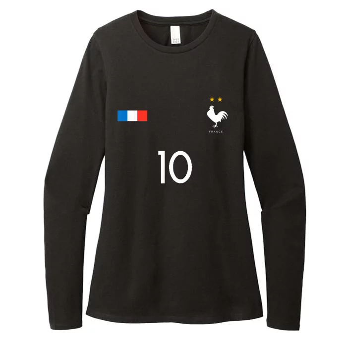 FRANCE JERSEY SHIRT 10 FRENCH FOOTBALL SOCCER MEN WOMEN KIDS Womens CVC Long Sleeve Shirt