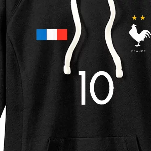 FRANCE JERSEY SHIRT 10 FRENCH FOOTBALL SOCCER MEN WOMEN KIDS Women's Fleece Hoodie