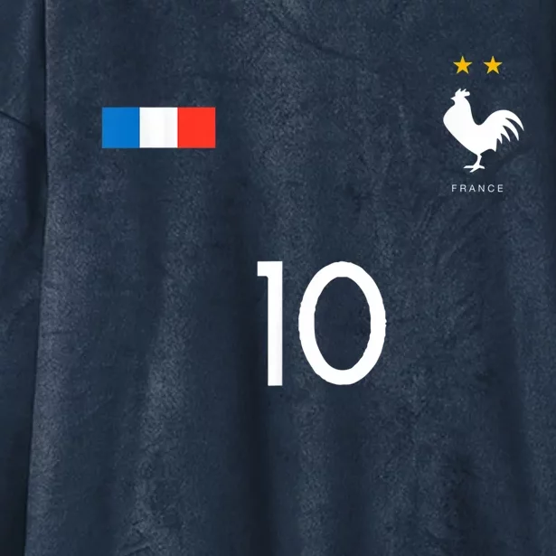 FRANCE JERSEY SHIRT 10 FRENCH FOOTBALL SOCCER MEN WOMEN KIDS Hooded Wearable Blanket