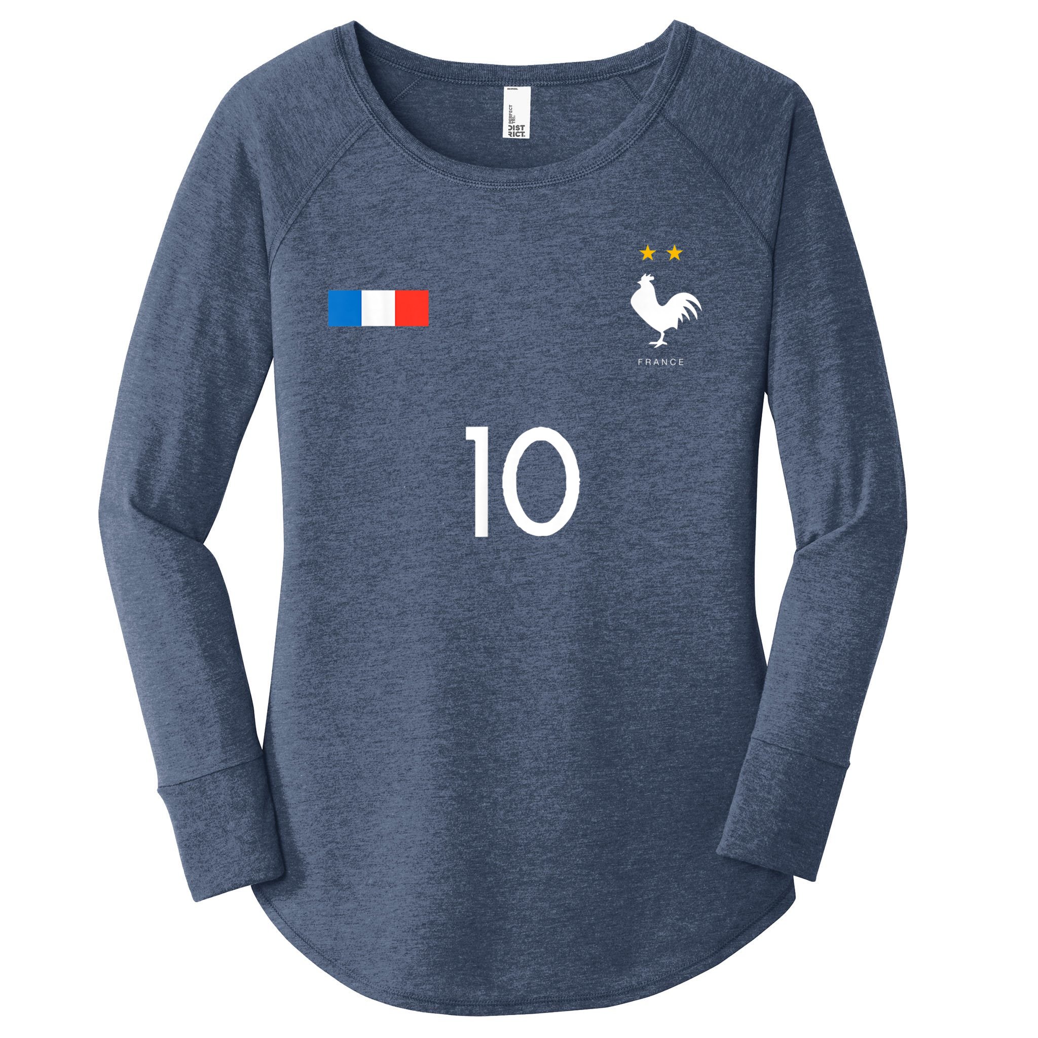 FRANCE JERSEY SHIRT 10 FRENCH FOOTBALL SOCCER MEN WOMEN KIDS Women's  Perfect Tri Tunic Long Sleeve Shirt