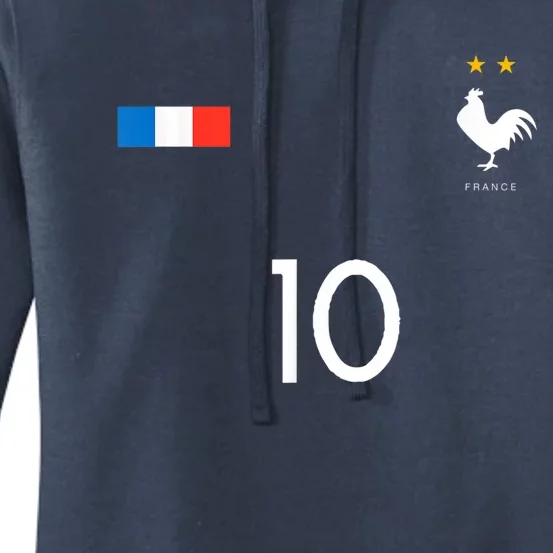 FRANCE JERSEY SHIRT 10 FRENCH FOOTBALL SOCCER MEN WOMEN KIDS Women's Pullover Hoodie